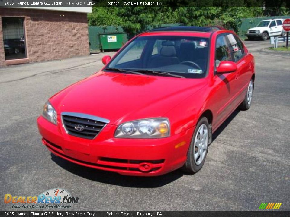 2005 Hyundai Elantra GLS Sedan Rally Red / Gray Photo #8