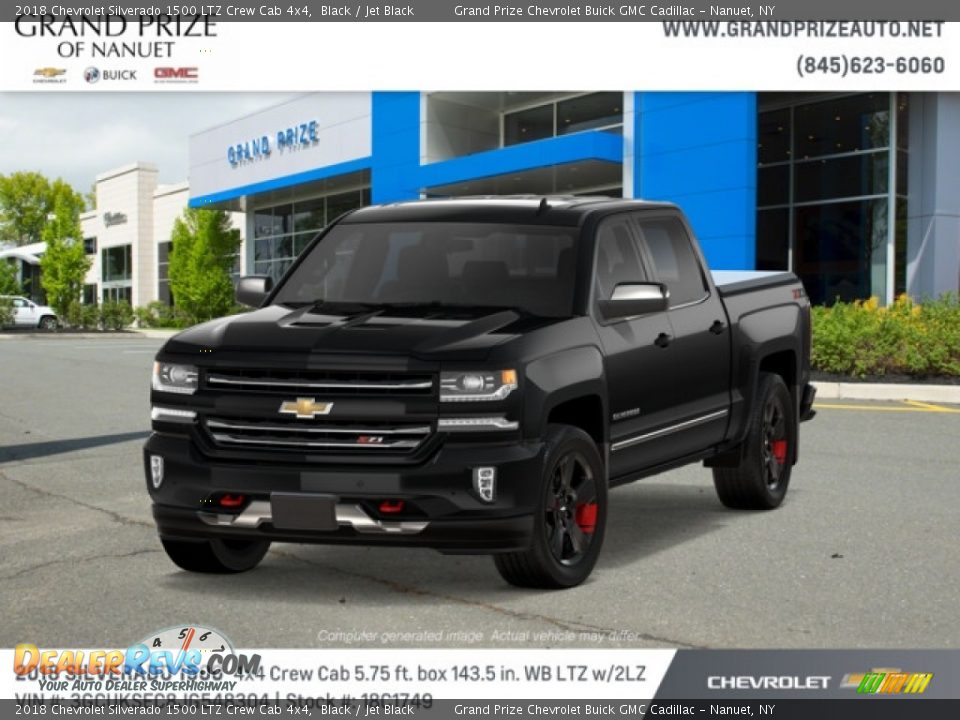 2018 Chevrolet Silverado 1500 LTZ Crew Cab 4x4 Black / Jet Black Photo #1