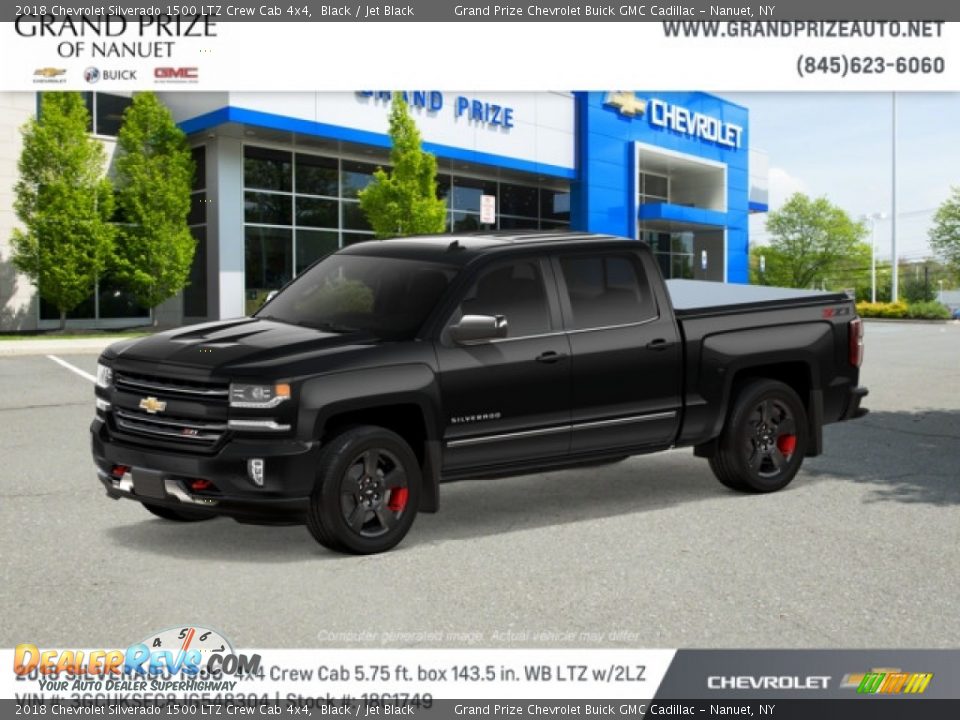 2018 Chevrolet Silverado 1500 LTZ Crew Cab 4x4 Black / Jet Black Photo #2
