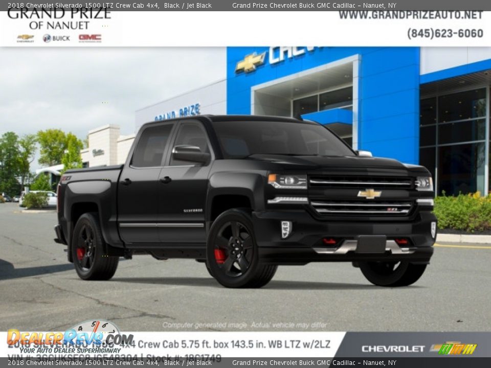 2018 Chevrolet Silverado 1500 LTZ Crew Cab 4x4 Black / Jet Black Photo #4