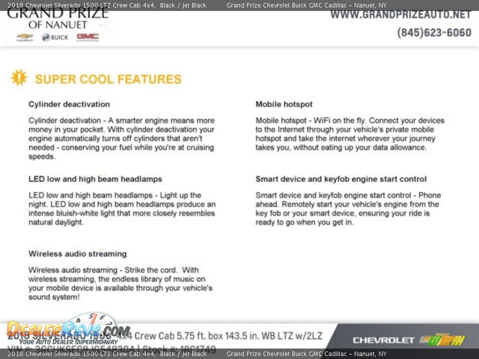 2018 Chevrolet Silverado 1500 LTZ Crew Cab 4x4 Black / Jet Black Photo #7