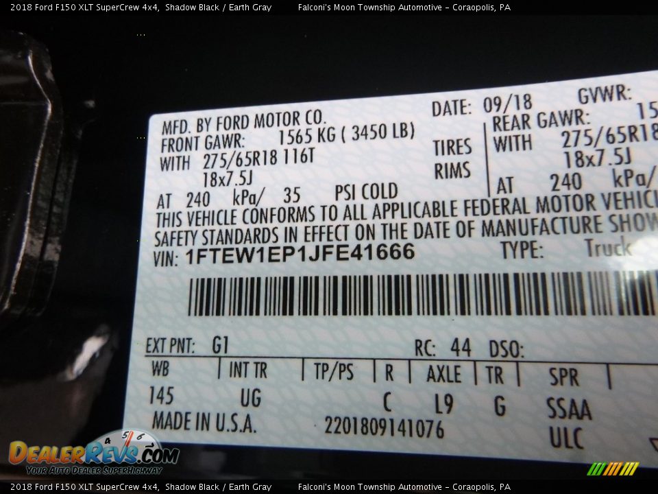 2018 Ford F150 XLT SuperCrew 4x4 Shadow Black / Earth Gray Photo #11