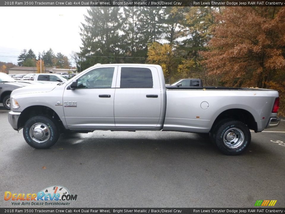 2018 Ram 3500 Tradesman Crew Cab 4x4 Dual Rear Wheel Bright Silver Metallic / Black/Diesel Gray Photo #2