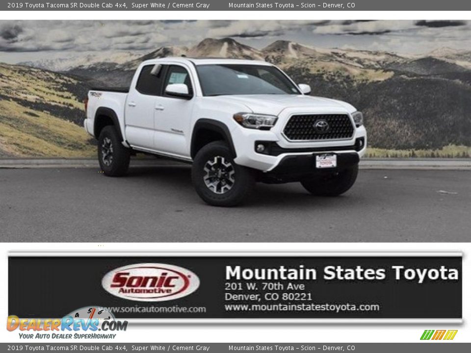 2019 Toyota Tacoma SR Double Cab 4x4 Super White / Cement Gray Photo #1