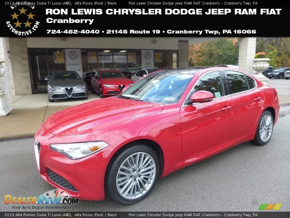2019 Alfa Romeo Giulia Ti Lusso AWD Alfa Rosso (Red) / Black Photo #1