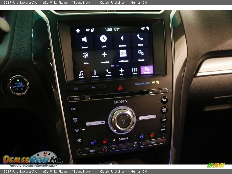 2017 Ford Explorer Sport 4WD White Platinum / Ebony Black Photo #9
