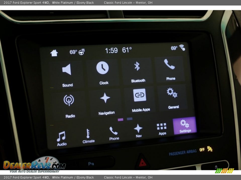 2017 Ford Explorer Sport 4WD White Platinum / Ebony Black Photo #10