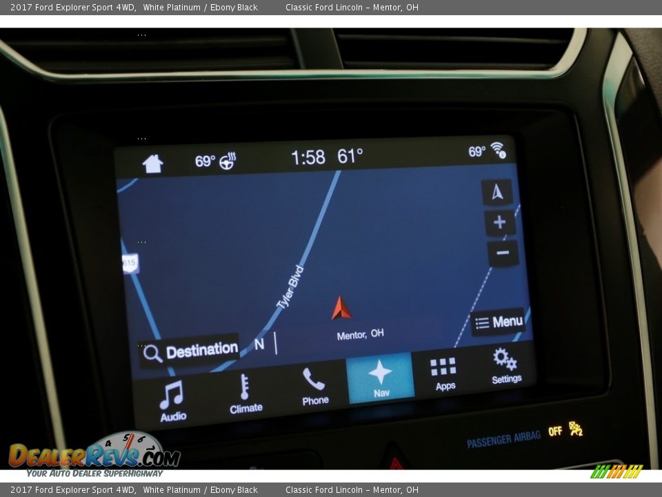 2017 Ford Explorer Sport 4WD White Platinum / Ebony Black Photo #11