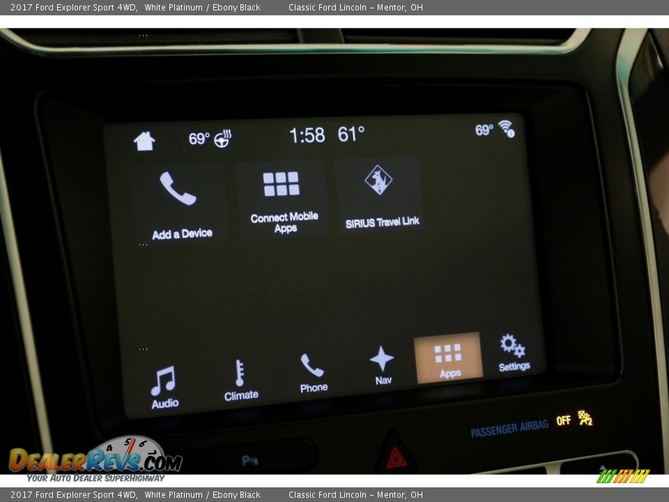 2017 Ford Explorer Sport 4WD White Platinum / Ebony Black Photo #12