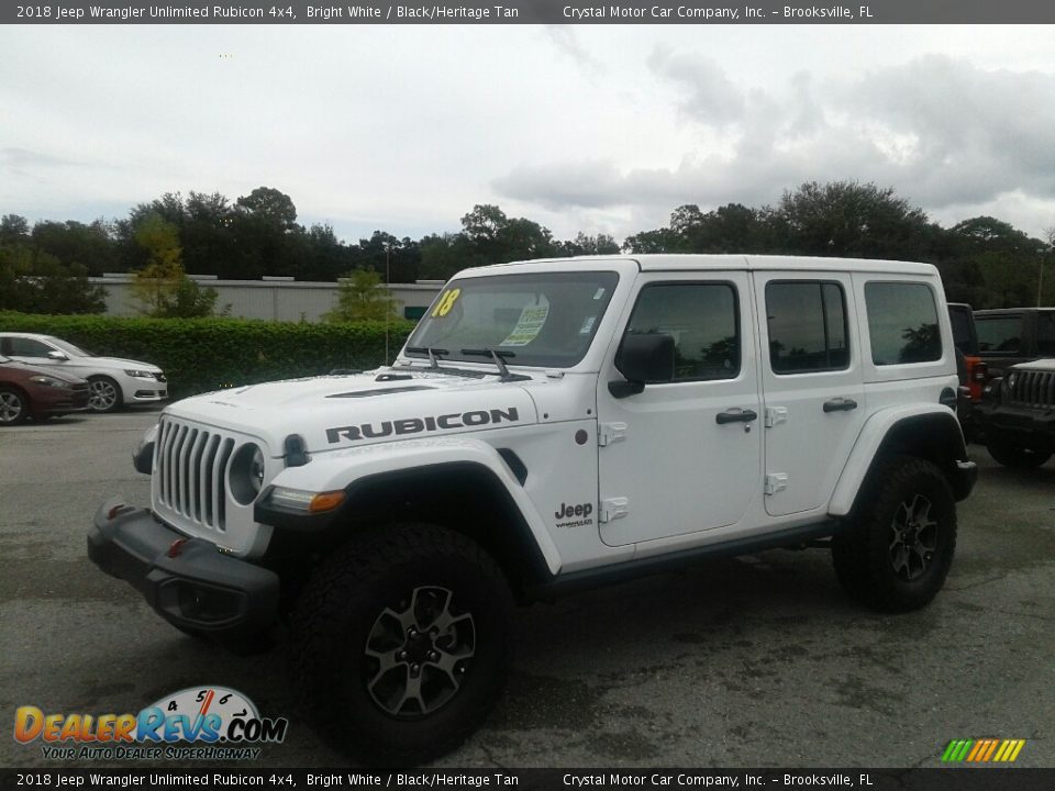 2018 Jeep Wrangler Unlimited Rubicon 4x4 Bright White / Black/Heritage Tan Photo #1