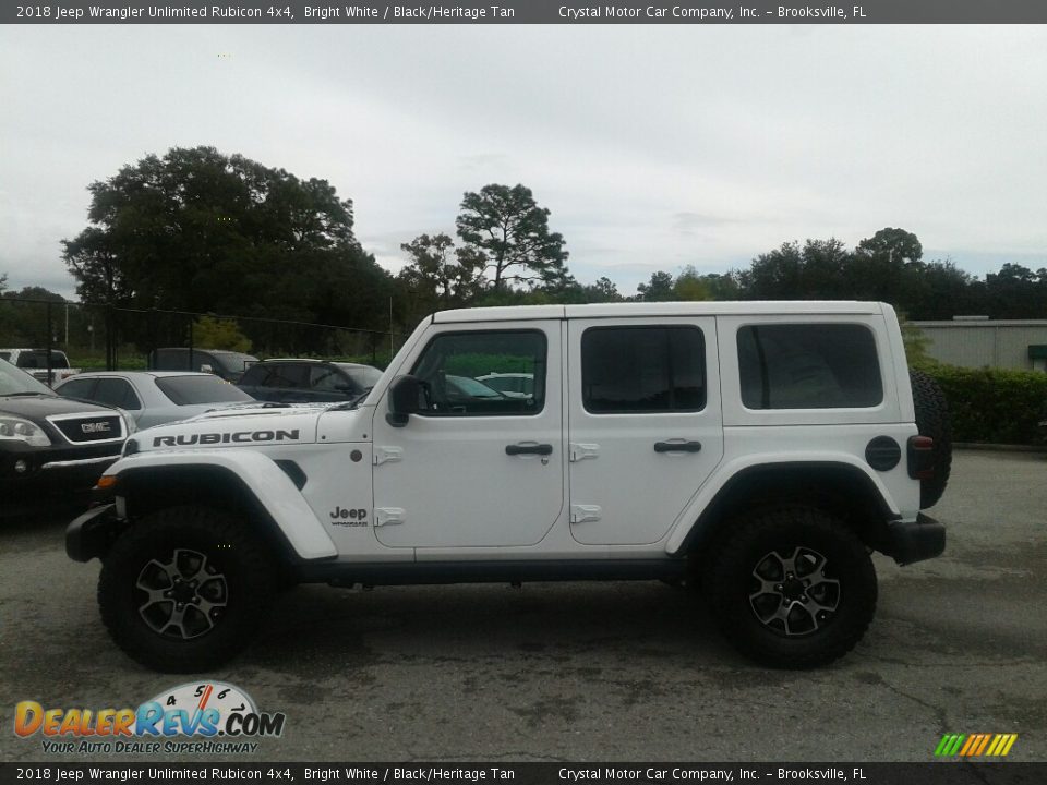 2018 Jeep Wrangler Unlimited Rubicon 4x4 Bright White / Black/Heritage Tan Photo #2