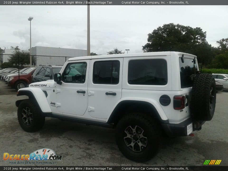 2018 Jeep Wrangler Unlimited Rubicon 4x4 Bright White / Black/Heritage Tan Photo #3