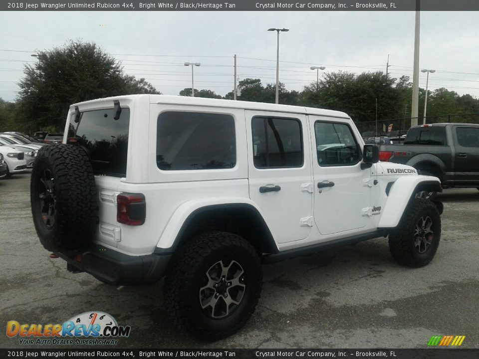 2018 Jeep Wrangler Unlimited Rubicon 4x4 Bright White / Black/Heritage Tan Photo #5