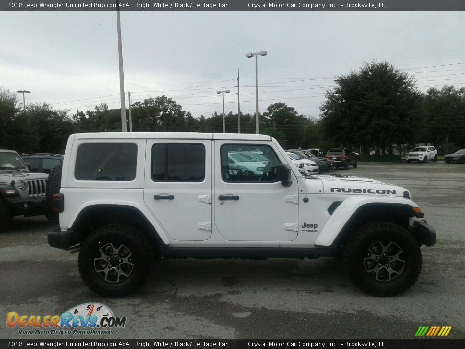 2018 Jeep Wrangler Unlimited Rubicon 4x4 Bright White / Black/Heritage Tan Photo #6