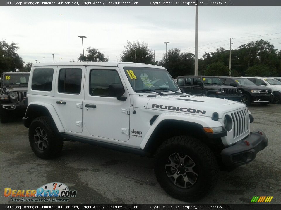 2018 Jeep Wrangler Unlimited Rubicon 4x4 Bright White / Black/Heritage Tan Photo #7