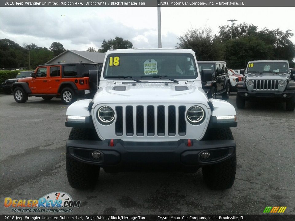 2018 Jeep Wrangler Unlimited Rubicon 4x4 Bright White / Black/Heritage Tan Photo #8