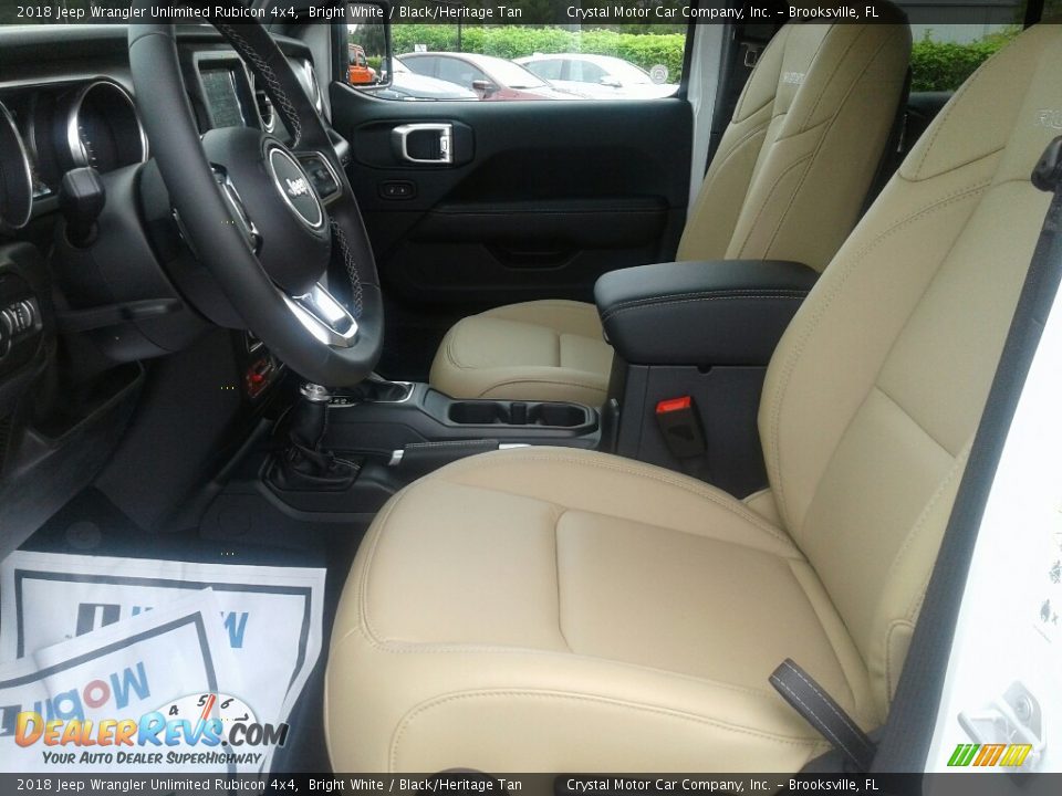 2018 Jeep Wrangler Unlimited Rubicon 4x4 Bright White / Black/Heritage Tan Photo #9
