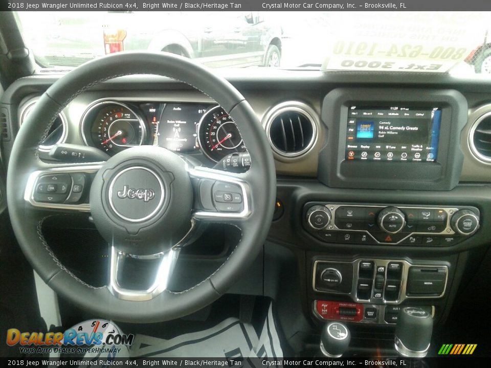 2018 Jeep Wrangler Unlimited Rubicon 4x4 Bright White / Black/Heritage Tan Photo #13