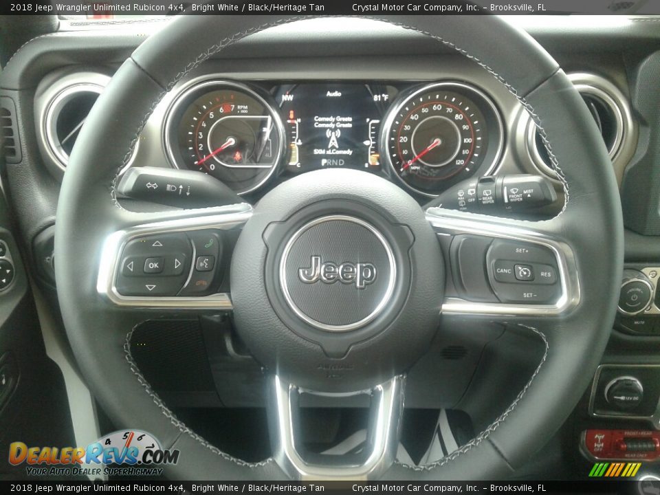 2018 Jeep Wrangler Unlimited Rubicon 4x4 Bright White / Black/Heritage Tan Photo #14
