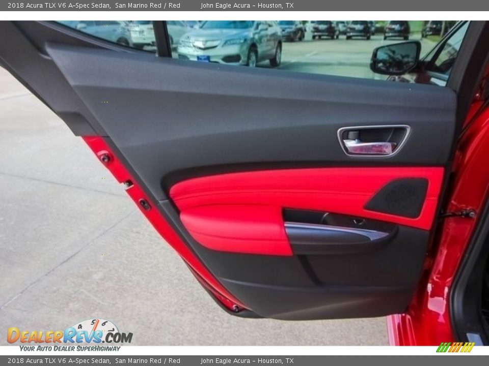 2018 Acura TLX V6 A-Spec Sedan San Marino Red / Red Photo #15