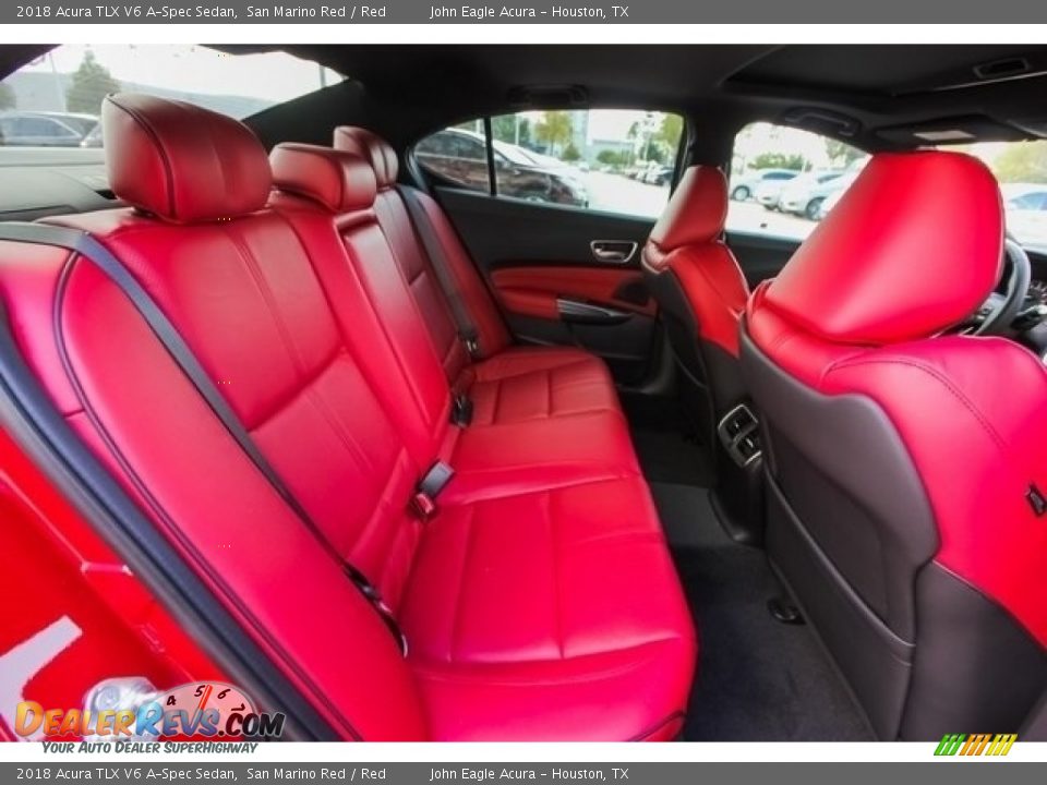 2018 Acura TLX V6 A-Spec Sedan San Marino Red / Red Photo #18