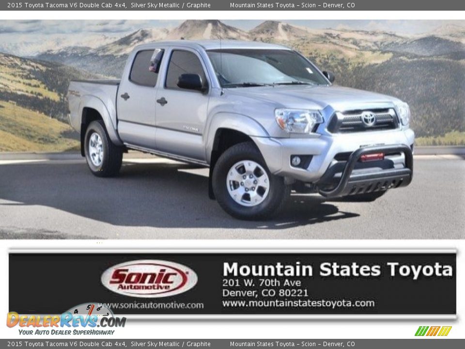 2015 Toyota Tacoma V6 Double Cab 4x4 Silver Sky Metallic / Graphite Photo #1