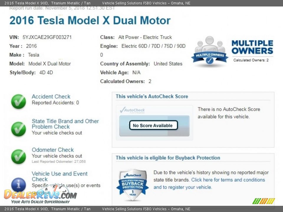 Dealer Info of 2016 Tesla Model X 90D Photo #2