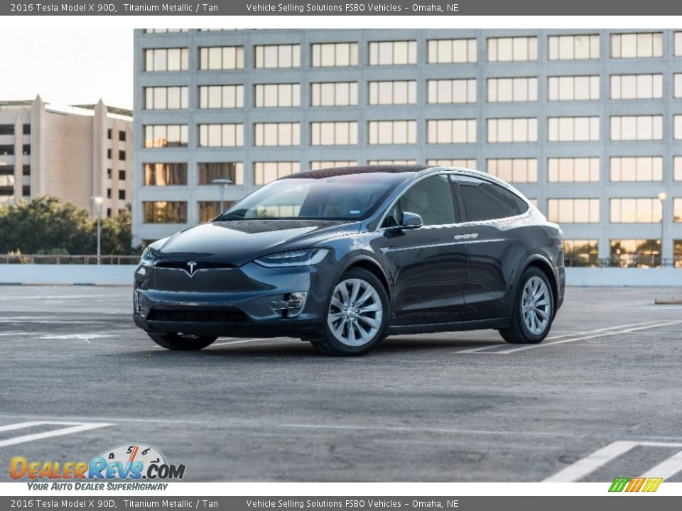 2016 Tesla Model X 90D Titanium Metallic / Tan Photo #8