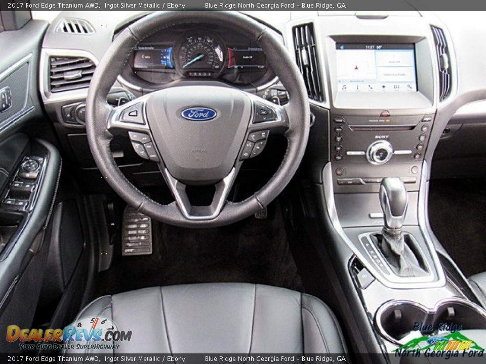 2017 Ford Edge Titanium AWD Ingot Silver Metallic / Ebony Photo #24