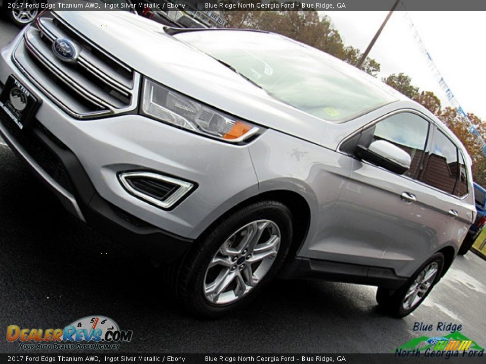2017 Ford Edge Titanium AWD Ingot Silver Metallic / Ebony Photo #32