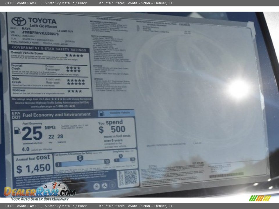 2018 Toyota RAV4 LE Silver Sky Metallic / Black Photo #36