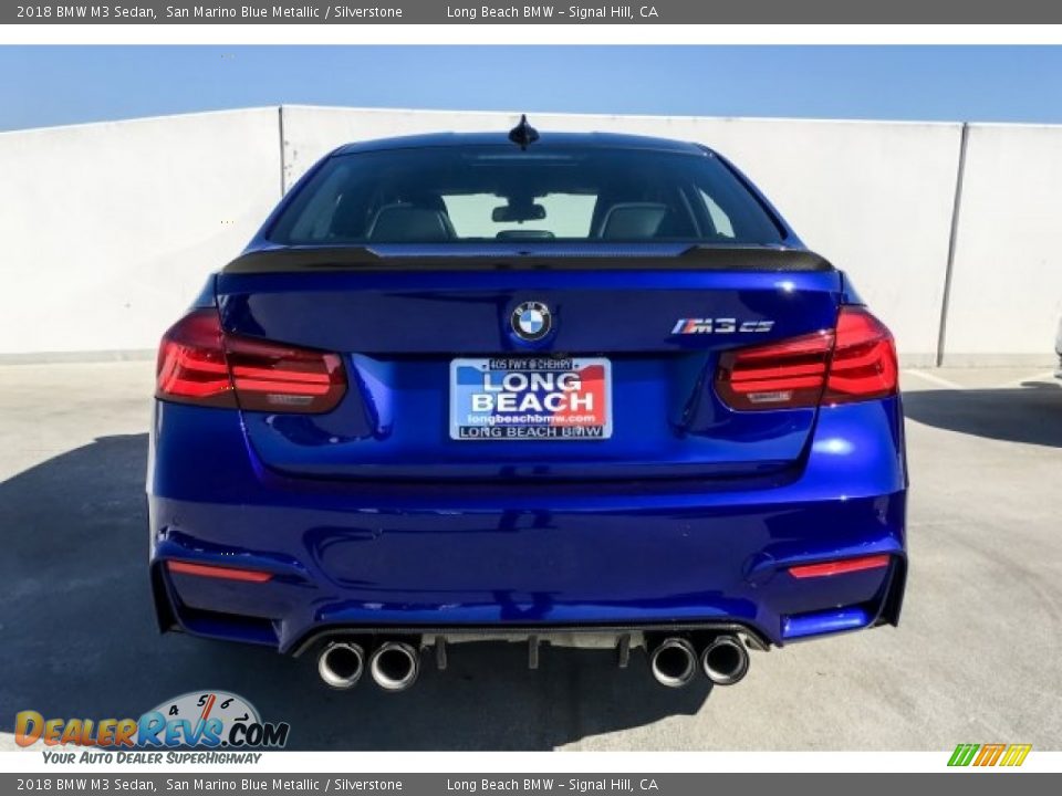 2018 BMW M3 Sedan San Marino Blue Metallic / Silverstone Photo #3