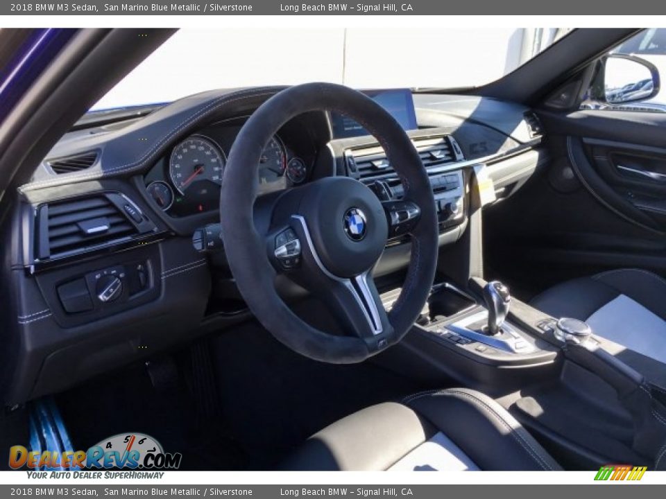 2018 BMW M3 Sedan San Marino Blue Metallic / Silverstone Photo #4