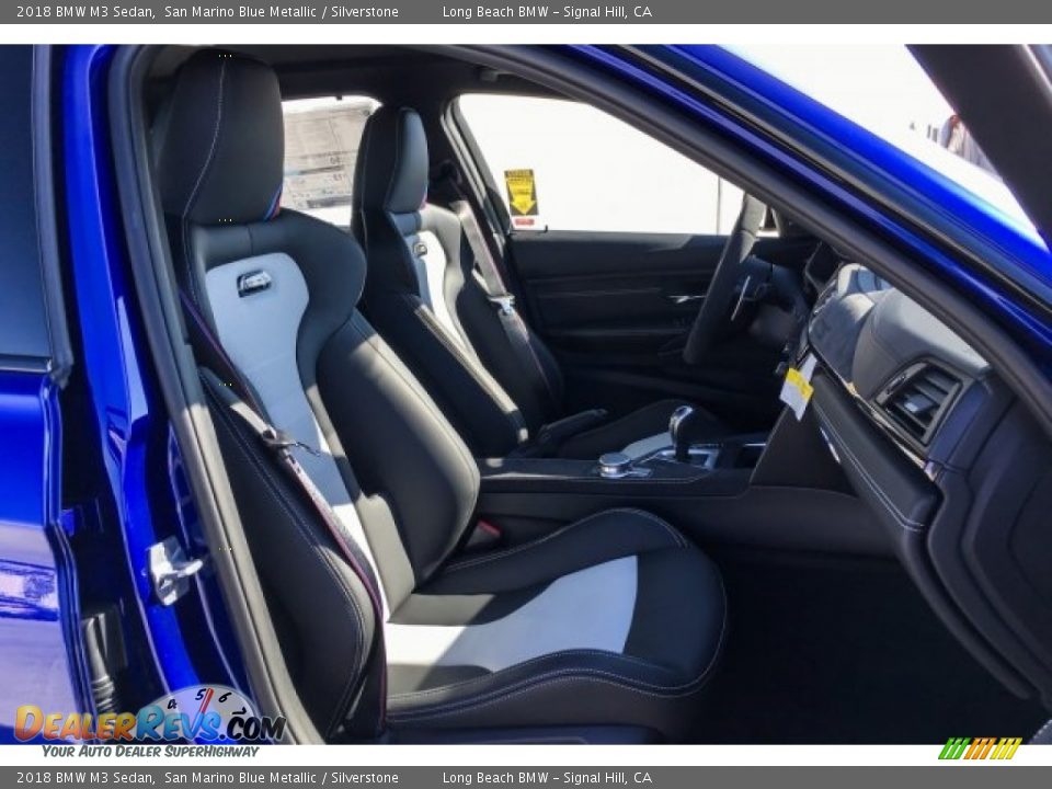 2018 BMW M3 Sedan San Marino Blue Metallic / Silverstone Photo #5