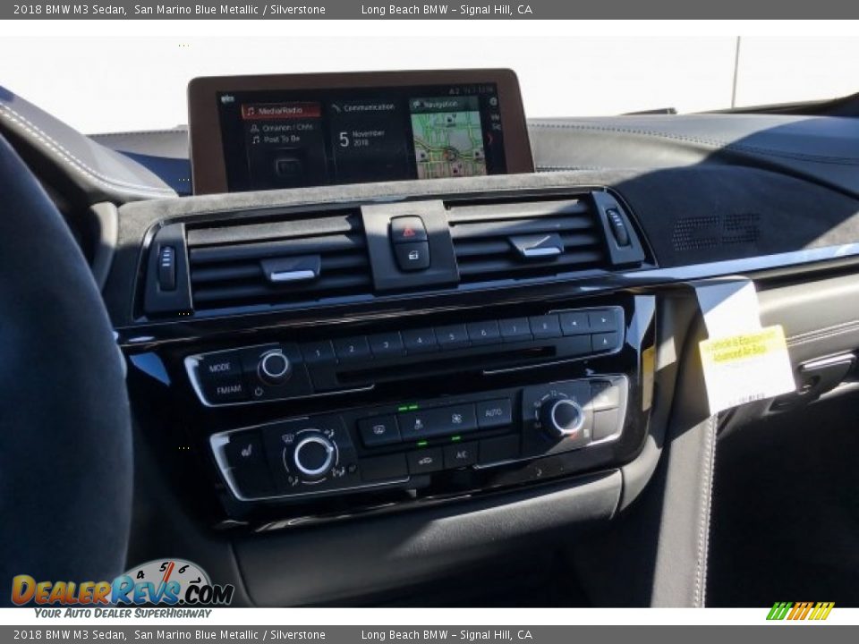 2018 BMW M3 Sedan San Marino Blue Metallic / Silverstone Photo #6