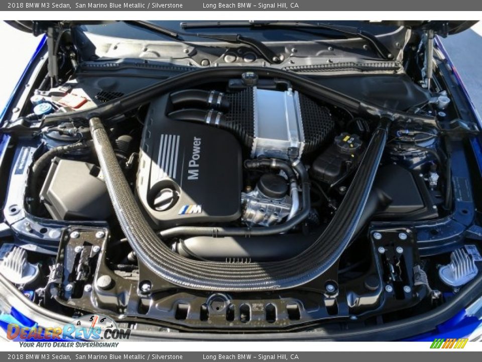 2018 BMW M3 Sedan San Marino Blue Metallic / Silverstone Photo #8