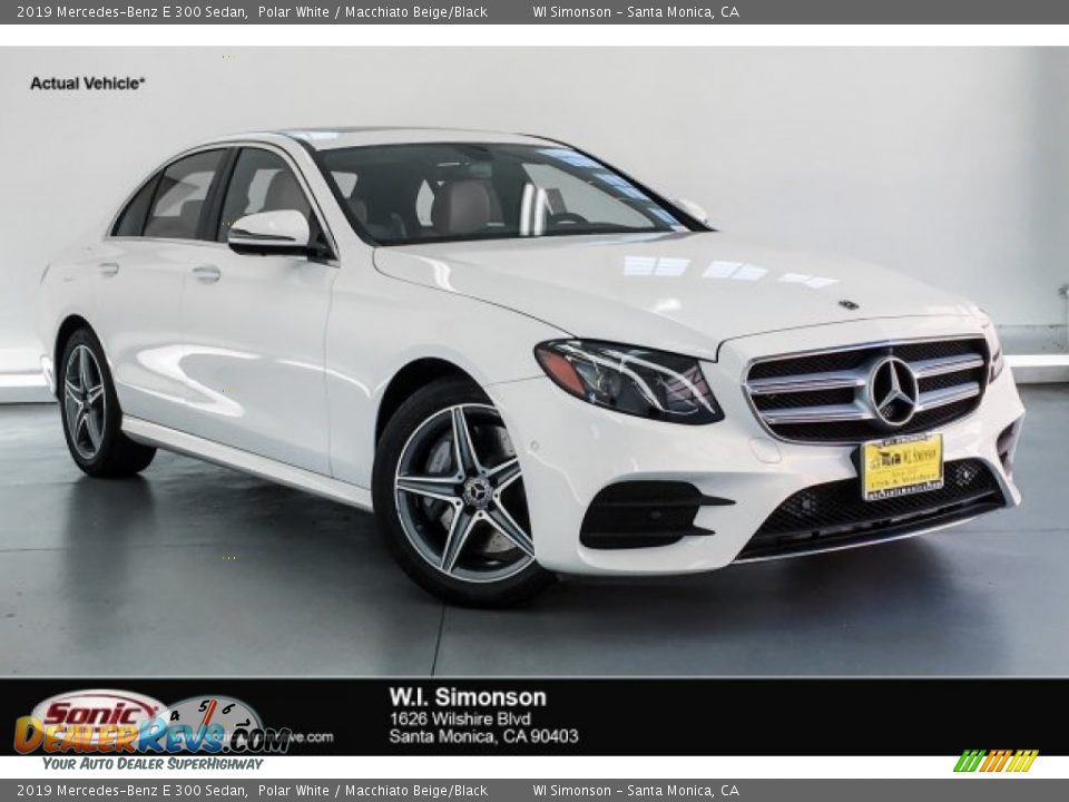 2019 Mercedes-Benz E 300 Sedan Polar White / Macchiato Beige/Black Photo #1