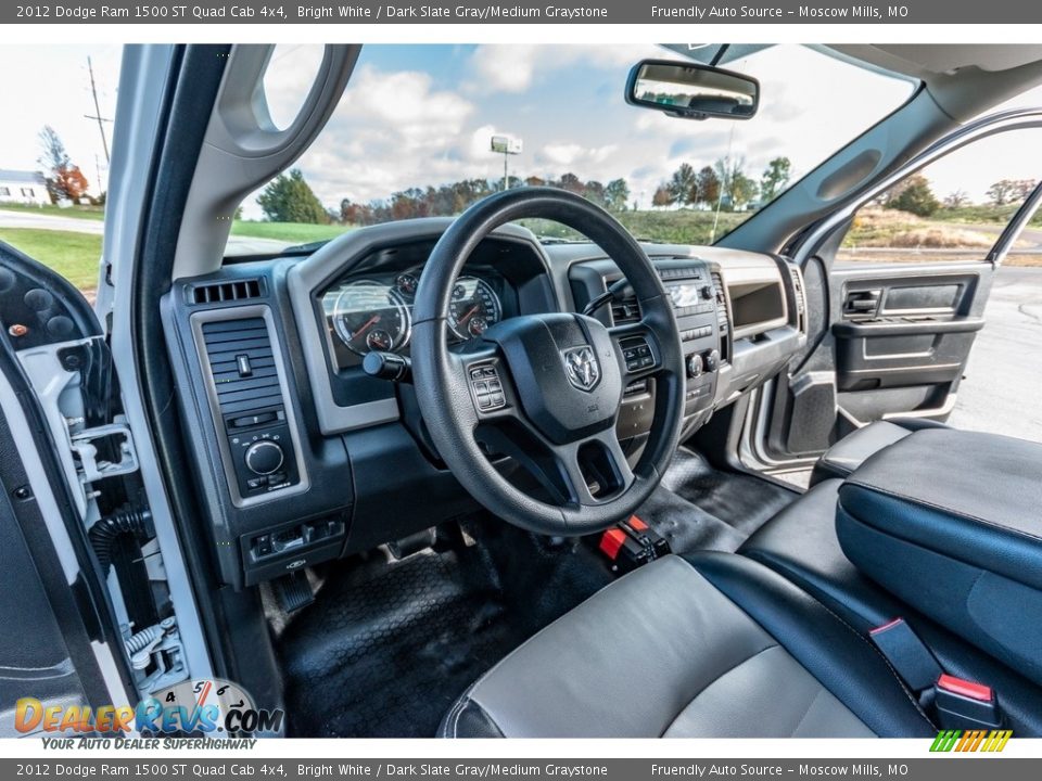 2012 Dodge Ram 1500 ST Quad Cab 4x4 Bright White / Dark Slate Gray/Medium Graystone Photo #26