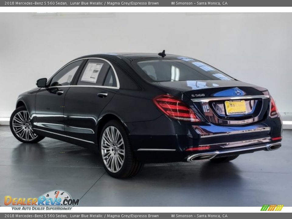 2018 Mercedes-Benz S 560 Sedan Lunar Blue Metallic / Magma Grey/Espresso Brown Photo #2