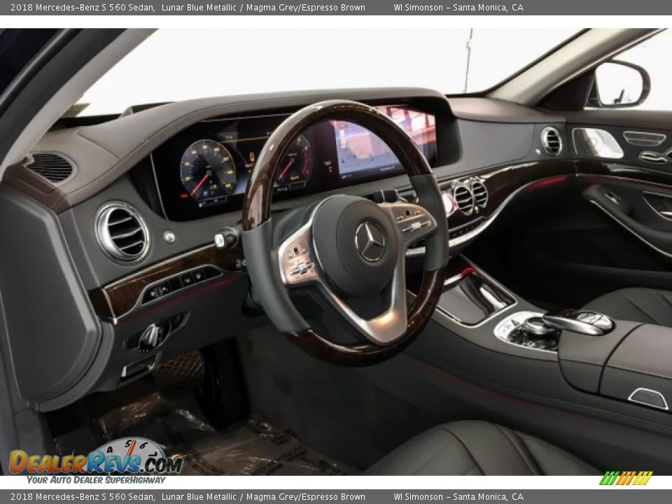 2018 Mercedes-Benz S 560 Sedan Lunar Blue Metallic / Magma Grey/Espresso Brown Photo #4