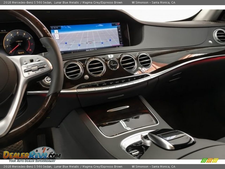 2018 Mercedes-Benz S 560 Sedan Lunar Blue Metallic / Magma Grey/Espresso Brown Photo #6