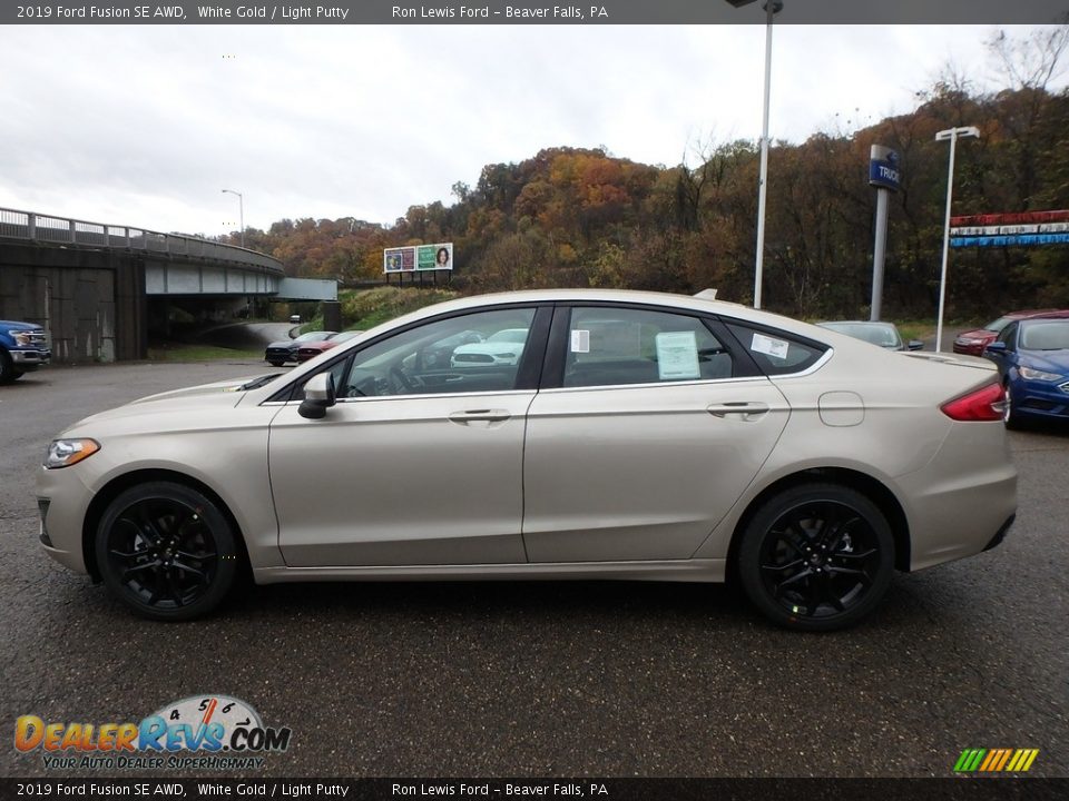 2019 Ford Fusion SE AWD White Gold / Light Putty Photo #5