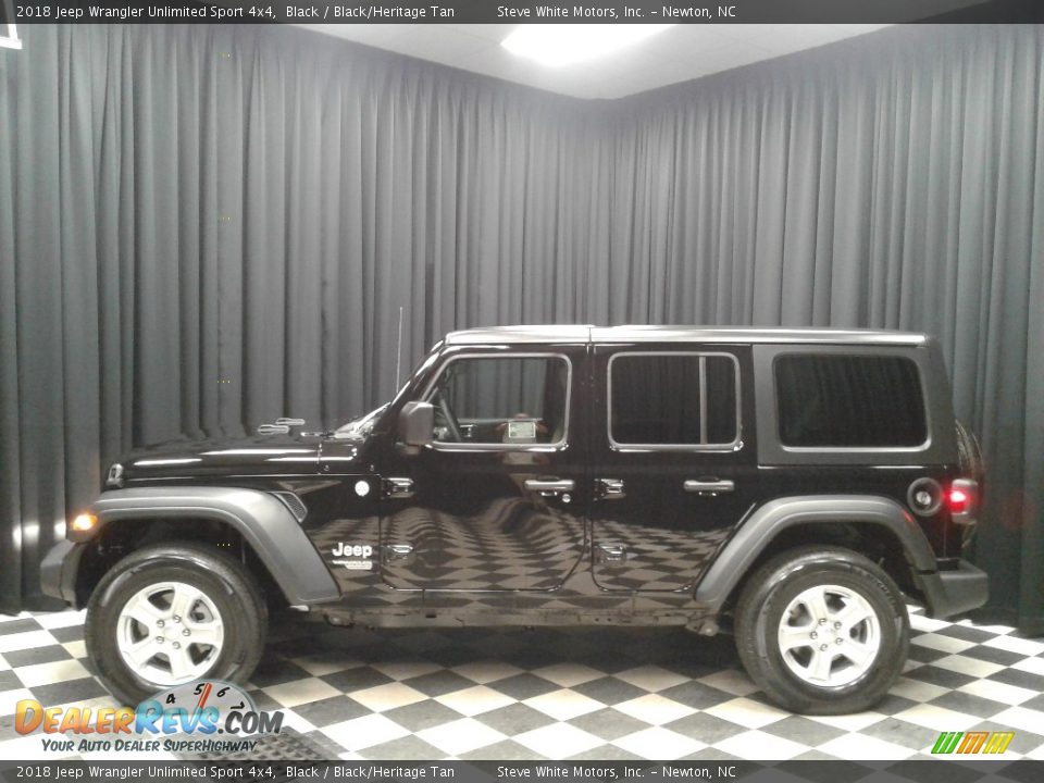 2018 Jeep Wrangler Unlimited Sport 4x4 Black / Black/Heritage Tan Photo #1