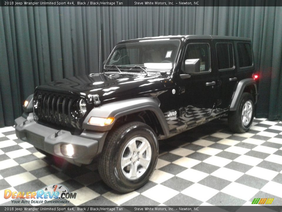 2018 Jeep Wrangler Unlimited Sport 4x4 Black / Black/Heritage Tan Photo #2