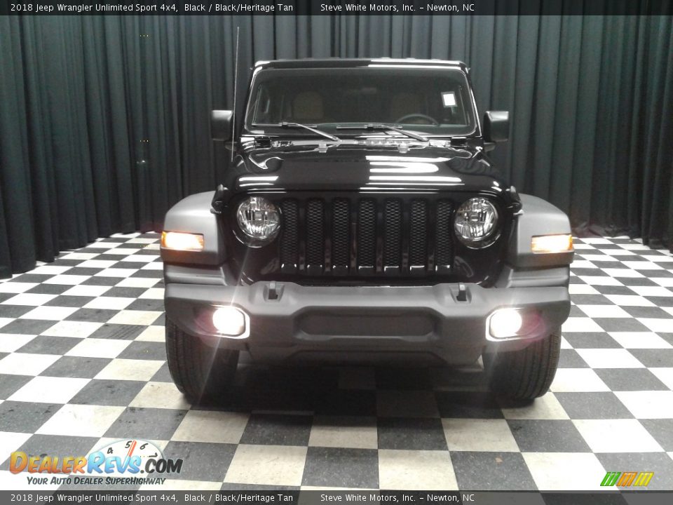 2018 Jeep Wrangler Unlimited Sport 4x4 Black / Black/Heritage Tan Photo #3
