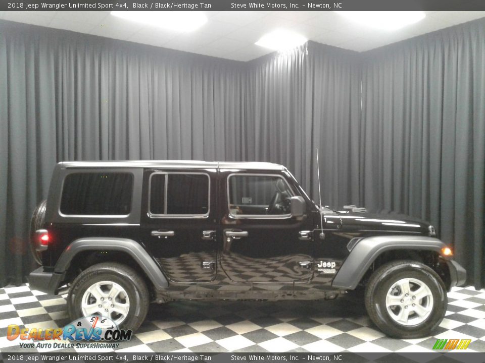 2018 Jeep Wrangler Unlimited Sport 4x4 Black / Black/Heritage Tan Photo #5