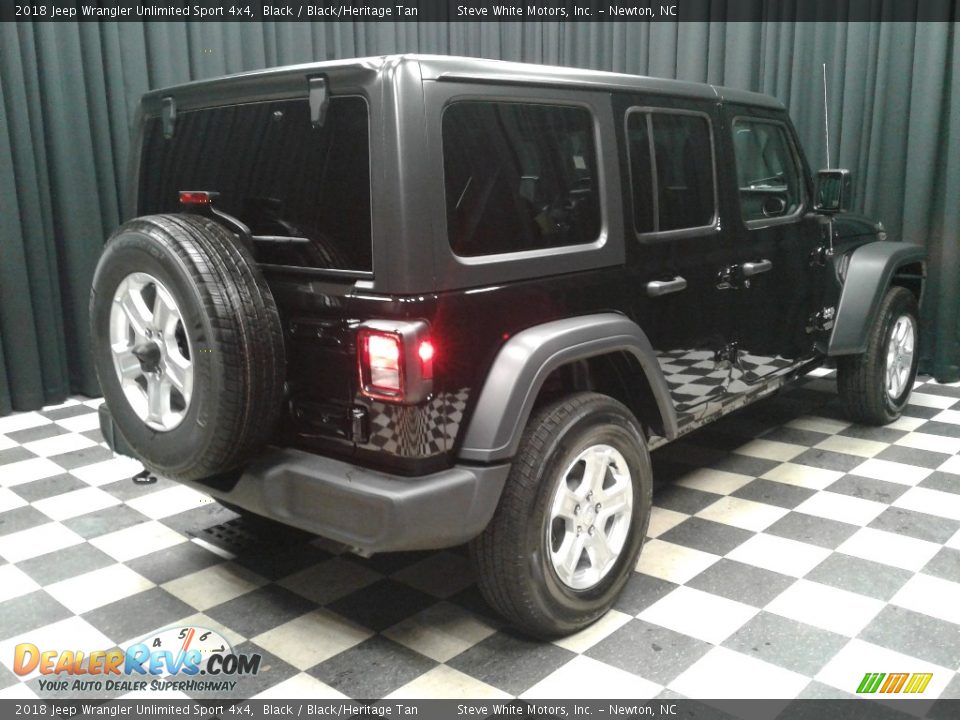 2018 Jeep Wrangler Unlimited Sport 4x4 Black / Black/Heritage Tan Photo #6