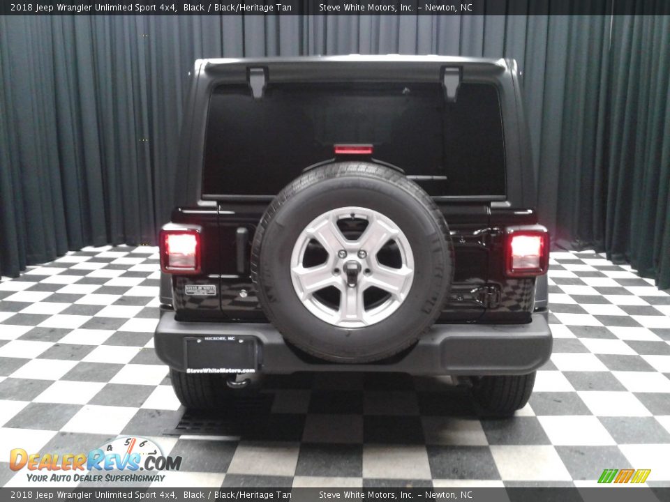 2018 Jeep Wrangler Unlimited Sport 4x4 Black / Black/Heritage Tan Photo #7