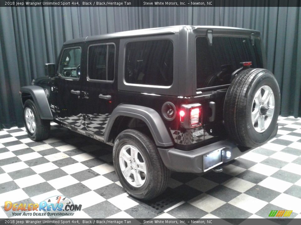 2018 Jeep Wrangler Unlimited Sport 4x4 Black / Black/Heritage Tan Photo #8