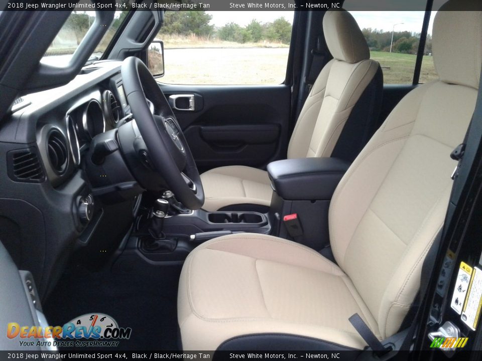 2018 Jeep Wrangler Unlimited Sport 4x4 Black / Black/Heritage Tan Photo #10